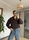 Kahve Yan Kemerli Ceket