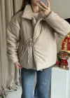Krem Zr Model Bağlamalı Mont
