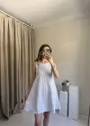 Mavi Çizgili Kısa Elbise