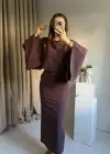 Mürdüm Massi Model Bağcıklı Elbise