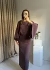 Mürdüm Massi Model Bağcıklı Elbise