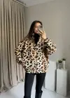 Oys Muadil Leopar Peluş Hırka