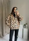 Oys Muadil Leopar Peluş Hırka