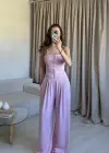 Pembe Dantelli Agraflı Takım