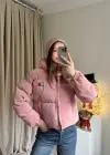 Pembe Marka Puffer Mont