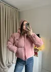 Pembe Marka Puffer Mont