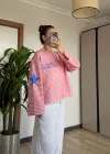 Pembe Yıldızlı Viral Çizgili Bluz