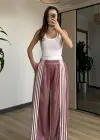 Pembe/Beyaz Kadife Eşofman