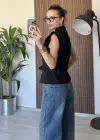 Siyah Apoletli Denim Yelek
