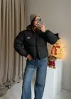 Siyah Marka Puffer Mont