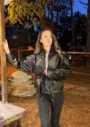 Siyah Tasarım Kuşaklı Deri Ceket