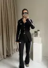 Siyah Tasarım Tayt Takım