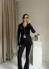 Siyah Tasarım Tayt Takım