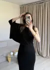 Siyah Tek Kol Modal Elbise