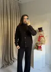 Siyah Üçlü Örgü Triko Takım