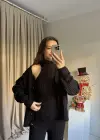 Siyah Üçlü Örgü Triko Takım