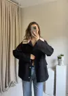 Siyah Yaka Detaylı Parka