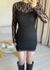 Siyah Astarlı Dantel Elbise