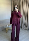 Bordo Zr Model Gömlek Takım