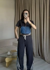 Denim Detaylı Fermuarlı İkili Takım