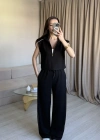 Siyah Yarım Fermuarlı Eşofman Takım