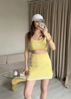 Sarı Şort Etekli Büstiyer Takım