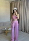 Pembe Büstiyer Eşofman Takım