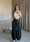 Zümrüt Yeşil Relax Şalvar Kesim Pantolon