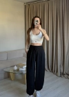 Siyah Relax Şalvar Kesim Pantolon