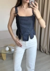 Denim Korse Büstiyer