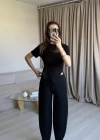 Siyah Önü Kordon Tshirt