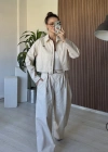 Bej Alo Gabardin Ceket Takım