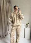 Bej Leopar Eşofman Takımı