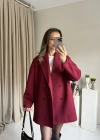 Bordo Çift Düğmeli Kaşe Premıum Ceket