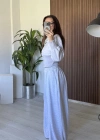 Gri Çıtçıtlı Bel Detay Takım