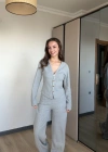 Gri Düğmeli Zr Model Takım