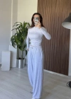 Gri Yan Büzgülü Eşofman Takımı