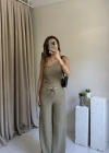 Haki Tek Omuz Pantolon Takım