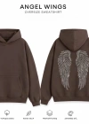 Kahve Angel Taşlı Sweatshirt