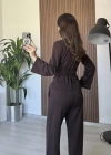 Kahve Beli İpli Eşofman Takım