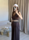 Kahve Büstiyer Eşofman Takım