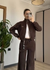 Kahve Marka Model Hırka Eşofman Takım