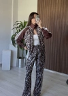 Kahve Marka Model Leopar Eşofman Takım