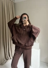 Kahve Oversize Eşofman Takım