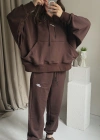 Kahve Oversize Eşofman Takım