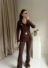 Kahve Tasarım Tayt Takım