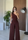 Kahve Tek Omuz Sandy Tulum