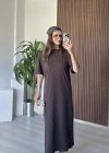 Kahve Zr Marka Basic Elbise