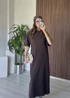 Kahve Zr Marka Basic Elbise