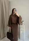Kahverengi Massi Model Bağcıklı Elbise